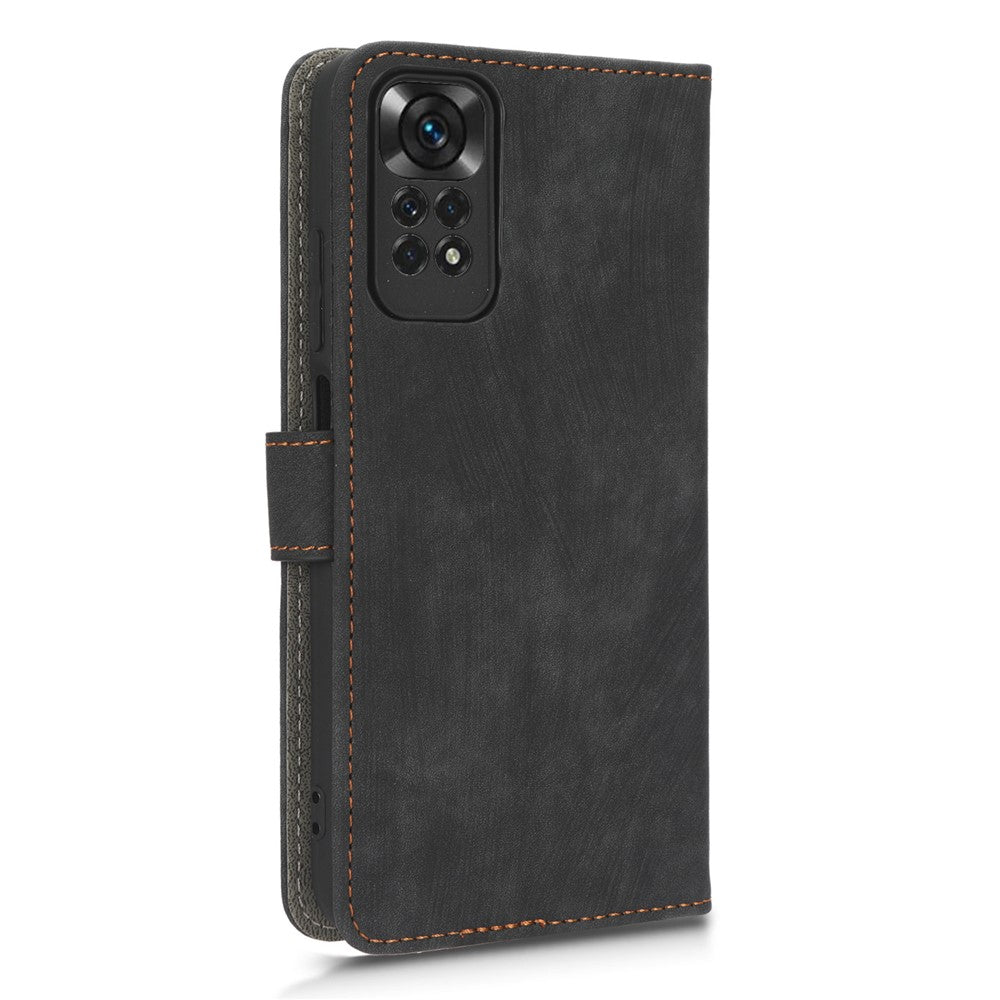 For Xiaomi Redmi Note 11 4G (Qualcomm) / Note 11S 4G RFID Blocking Full Coverage PU Leather Phone Case Protective Magnetic Mobile Phone Cover with Wallet Stand