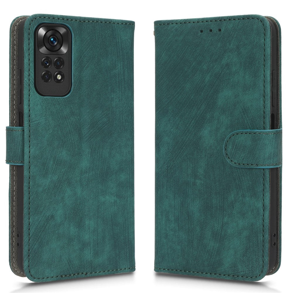 For Xiaomi Redmi Note 11 4G (Qualcomm) / Note 11S 4G RFID Blocking Full Coverage PU Leather Phone Case Protective Magnetic Mobile Phone Cover with Wallet Stand