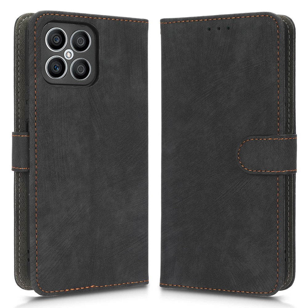 For Honor X8 4G / X30i RFID Blocking Anti-scratch Phone Case Magnetic PU Leather Flip Smartphone Cover with Wallet Stand