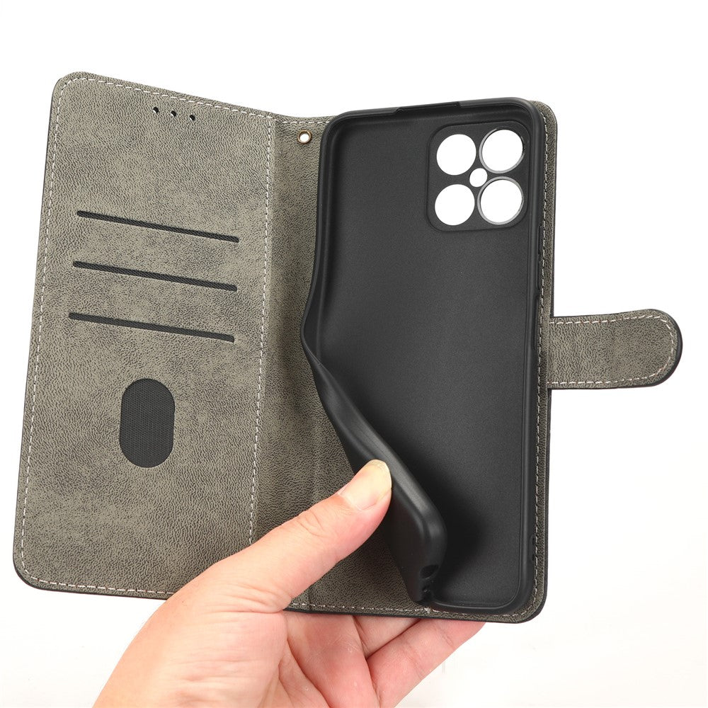 For Honor X8 4G / X30i RFID Blocking Anti-scratch Phone Case Magnetic PU Leather Flip Smartphone Cover with Wallet Stand