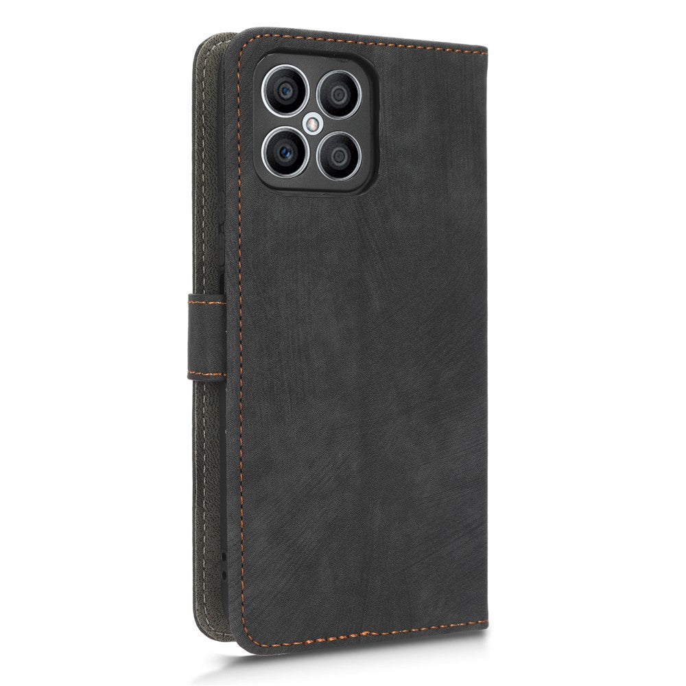 For Honor X8 4G / X30i RFID Blocking Anti-scratch Phone Case Magnetic PU Leather Flip Smartphone Cover with Wallet Stand