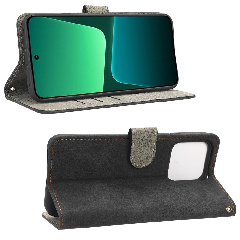 For Xiaomi 13 5G Anti-drop RFID Blocking Phone Case Shockproof PU Leather Phone Wallet Cover Foldable Stand