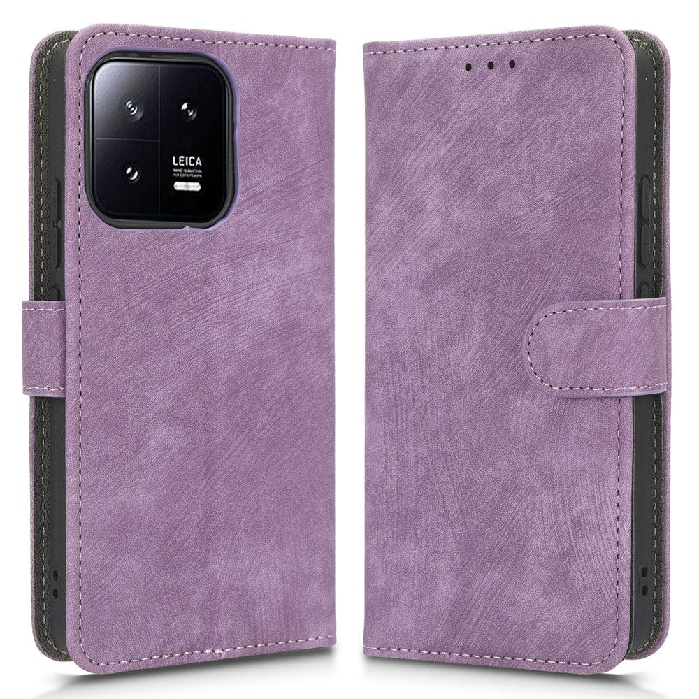 Xiaomi 13 5G Anti-fall RFID-blockerande mobilskal Stötsäkert PU-läder Plånboksfodral Hopfällbart stativ