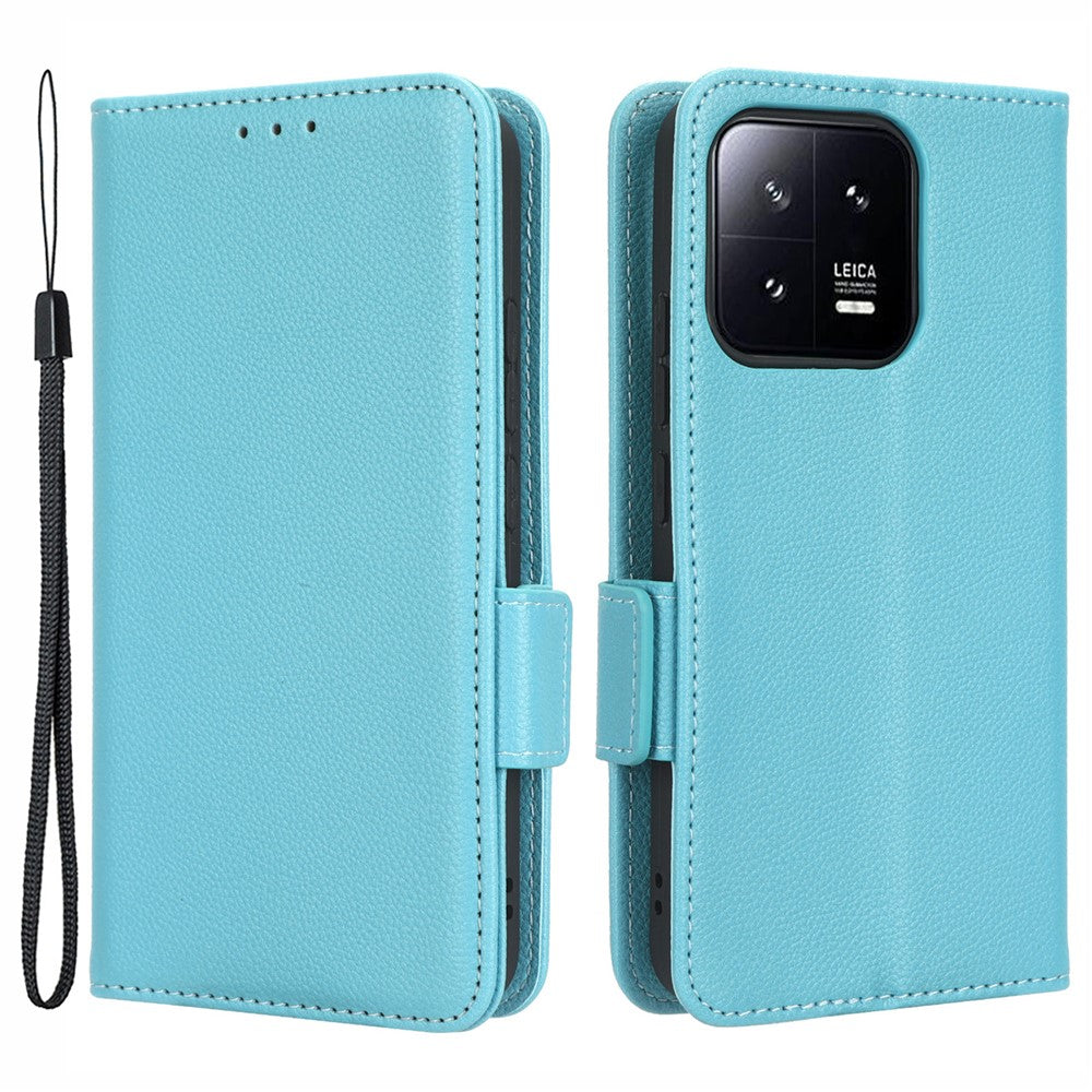 For Xiaomi 13 Pro 5G Dual Magnetic Clasp Litchi Texture Flip Leather Phone Case Wallet Stand Protective Phone Cover