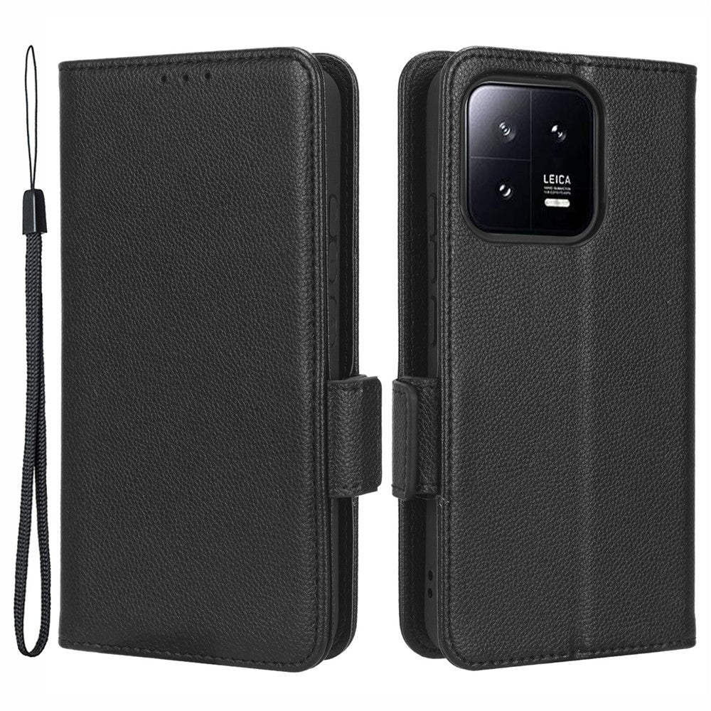For Xiaomi 13 Pro 5G Dual Magnetic Clasp Litchi Texture Flip Leather Phone Case Wallet Stand Protective Phone Cover
