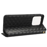 Magnetic Auto Closing Phone Case For Xiaomi 13 5G, Rhombus Pattern Imprinted PU Leather Wallet Stand Cell Phone Cover