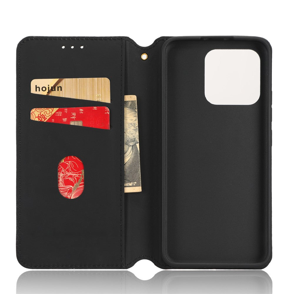 Magnetic Auto Closing Phone Case For Xiaomi 13 5G, Rhombus Pattern Imprinted PU Leather Wallet Stand Cell Phone Cover