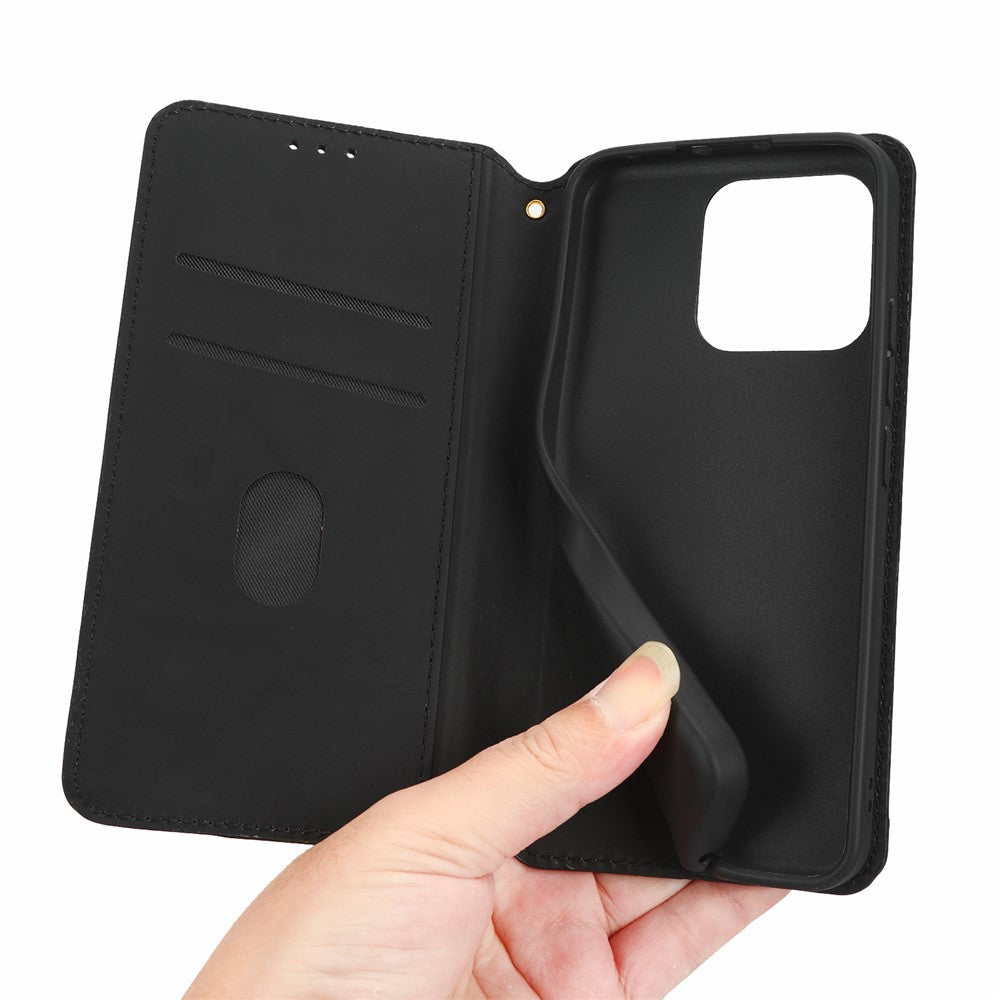 Magnetic Auto Closing Phone Case For Xiaomi 13 5G, Rhombus Pattern Imprinted PU Leather Wallet Stand Cell Phone Cover