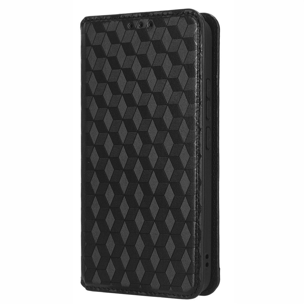 Magnetic Auto Closing Phone Case For Xiaomi 13 5G, Rhombus Pattern Imprinted PU Leather Wallet Stand Cell Phone Cover