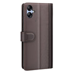 Til Samsung Galaxy A04e 4G / F04 4G / M04 4G etui ægte splittet læder telefoncover med kortholder og stativfunktion