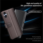 Til Samsung Galaxy A04e 4G / F04 4G / M04 4G etui ægte splittet læder telefoncover med kortholder og stativfunktion