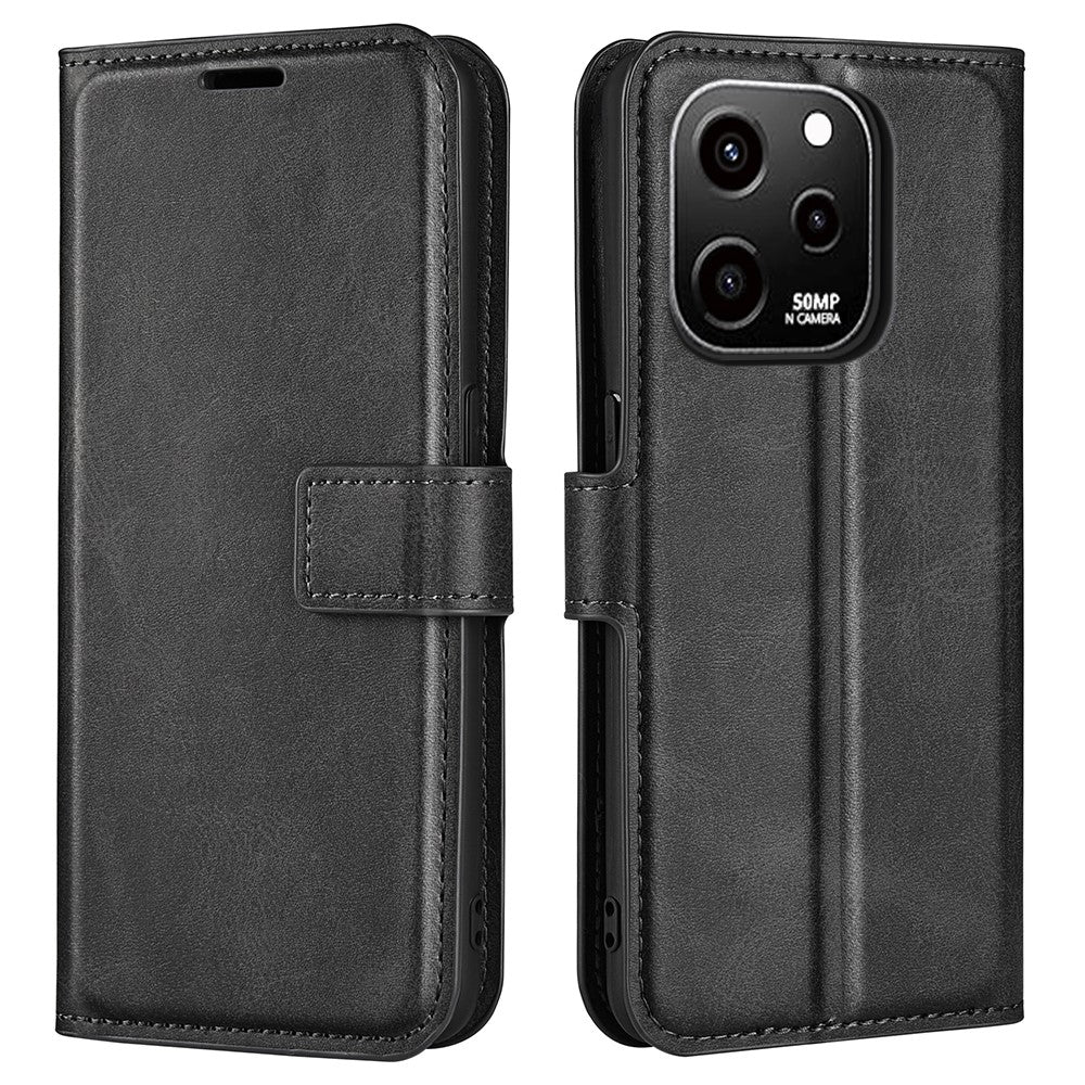 For Huawei nova Y61 4G Calf Texture PU Leather Phone Case Wallet Stand Full Body Flip Folio Square Magnetic Clasp Protective Cover
