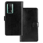 IDEWEI Crazy Horse Texture Phone Case For Xiaomi Redmi K60E 5G, Magnetic Closure Wallet Stand PU Leather Phone Shell