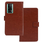 IDEWEI Crazy Horse Texture Phone Case For Xiaomi Redmi K60E 5G, Magnetic Closure Wallet Stand PU Leather Phone Shell