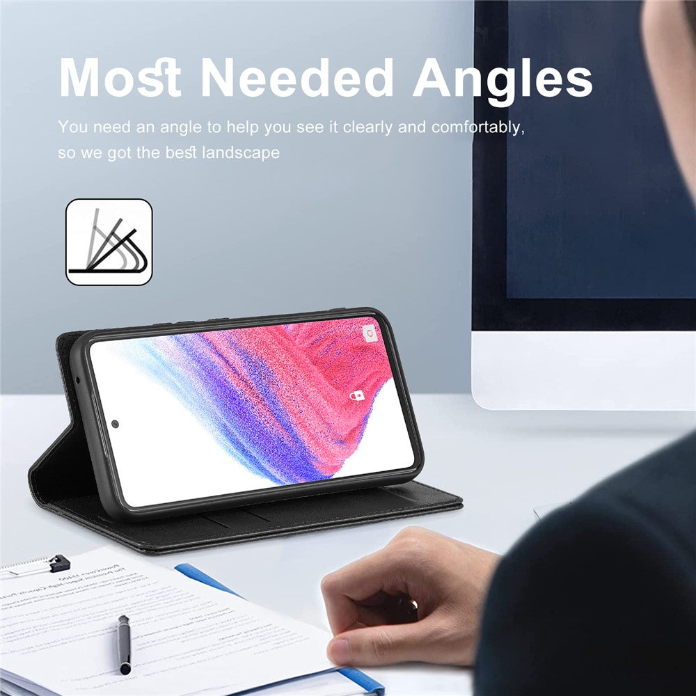 LC.IMEEKE Til Samsung Galaxy A54 5G Anti-ridse PU Læder Flip Cover Telefonpung RFID Blokerende Stander Magnetisk Absorption Stødsikkert Telefoncover
