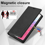 LC.IMEEKE Til Samsung Galaxy A54 5G Anti-ridse PU Læder Flip Cover Telefonpung RFID Blokerende Stander Magnetisk Absorption Stødsikkert Telefoncover