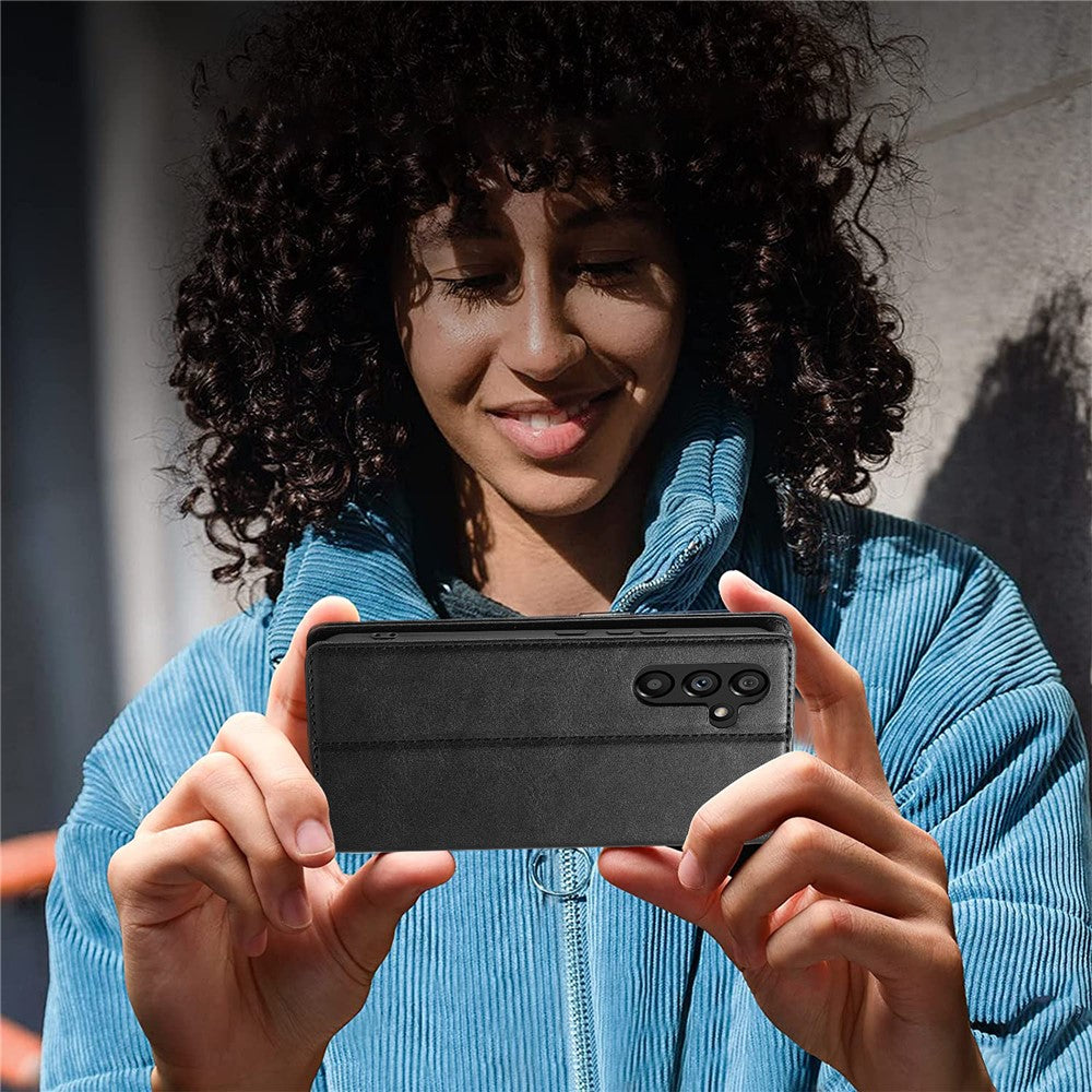LC.IMEEKE Til Samsung Galaxy A54 5G Anti-ridse PU Læder Flip Cover Telefonpung RFID Blokerende Stander Magnetisk Absorption Stødsikkert Telefoncover