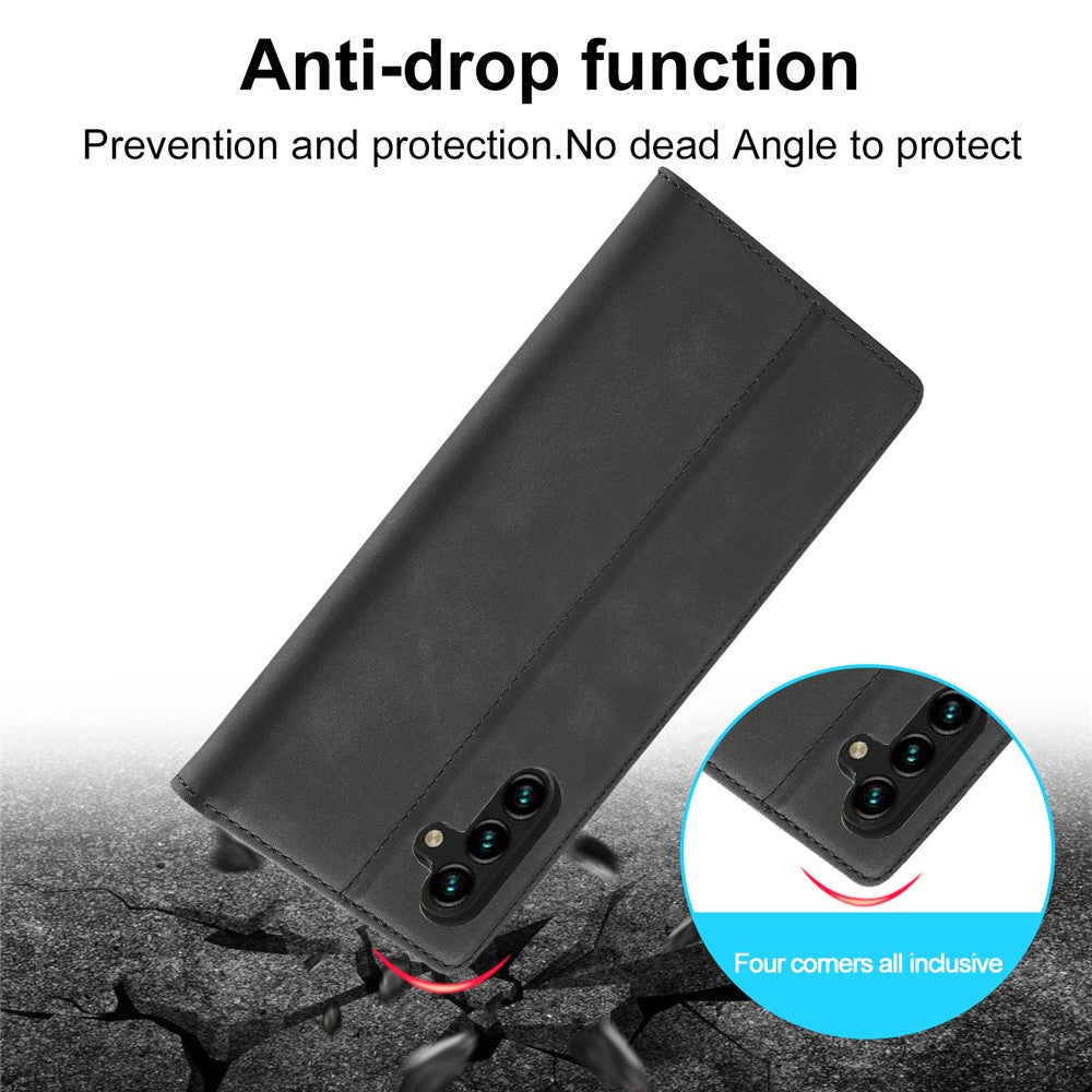 LC.IMEEKE Til Samsung Galaxy A34 5G Beskyttende Mobiltelefoncover PU Læder Flip Folio Wallet Stand Magnetisk Absorptions Telefonetui