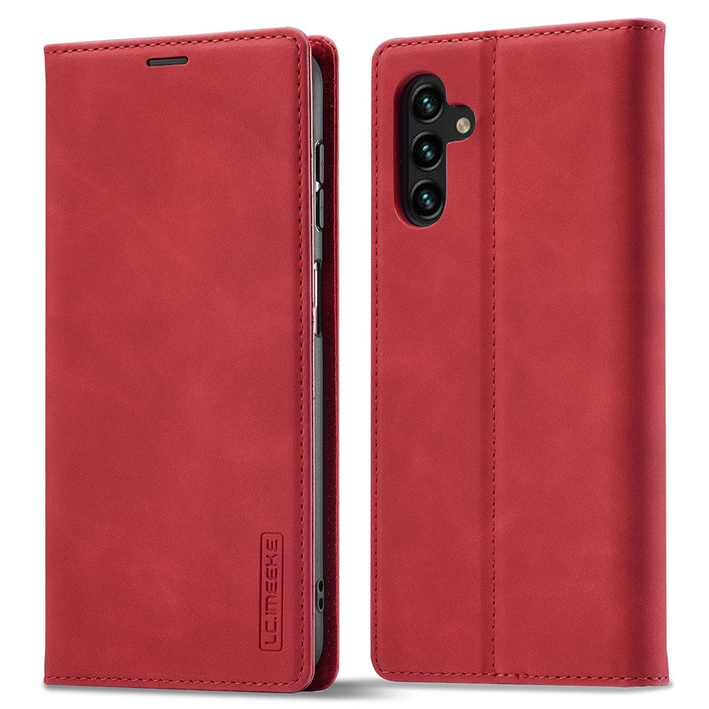 LC.IMEEKE Til Samsung Galaxy A34 5G Beskyttende Mobiltelefoncover PU Læder Flip Folio Wallet Stand Magnetisk Absorptions Telefonetui