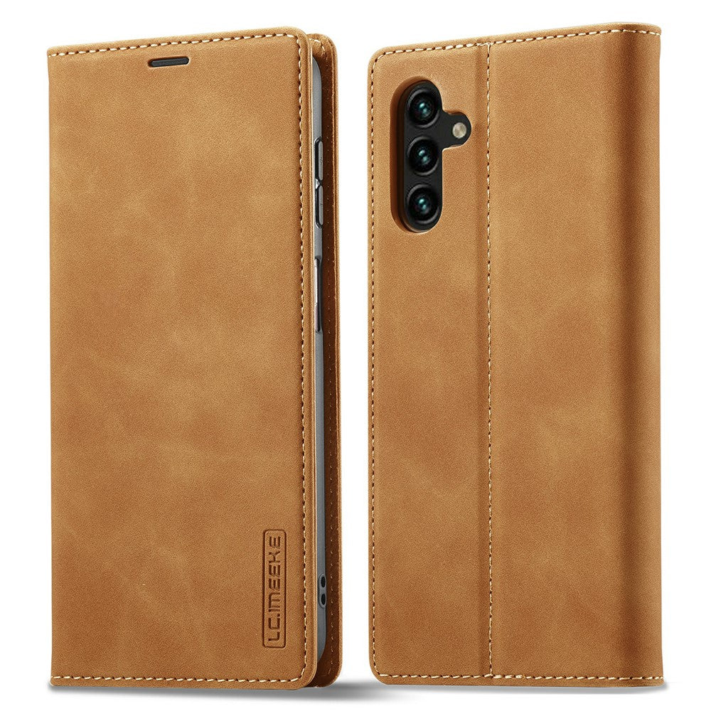 LC.IMEEKE Til Samsung Galaxy A34 5G Beskyttende Mobiltelefoncover PU Læder Flip Folio Wallet Stand Magnetisk Absorptions Telefonetui