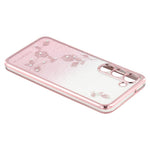 KADEM For Samsung Galaxy S22+ 5G TPU Case with Kickstand Glitter Flower Pattern Rhinestone Decor