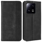 Xiaomi 13 5G Magnetiskt Autostängande mobilflip Plånboksfodral Stativ Retro Textur Präglat Mönster PU Läder Reptåligt mobilfodral