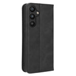 For Samsung Galaxy A34 5G Anti-fall Phone Case Stand Retro Texture Imprinted Pattern Magnetic Auto Closing Flip Leather Wallet Phone Cover