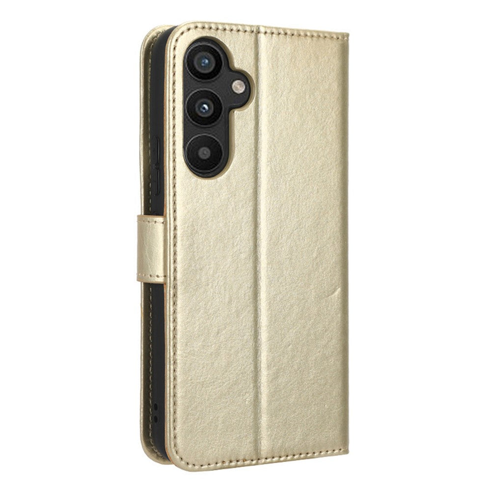 For Samsung Galaxy A34 5G Crazy Horse Texture Magnetic Cell Phone Case Wallet Foldable Stand Shockproof PU Leather Phone Cover with Strap