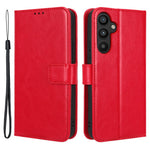 For Samsung Galaxy A34 5G Crazy Horse Texture Magnetic Cell Phone Case Wallet Foldable Stand Shockproof PU Leather Phone Cover with Strap
