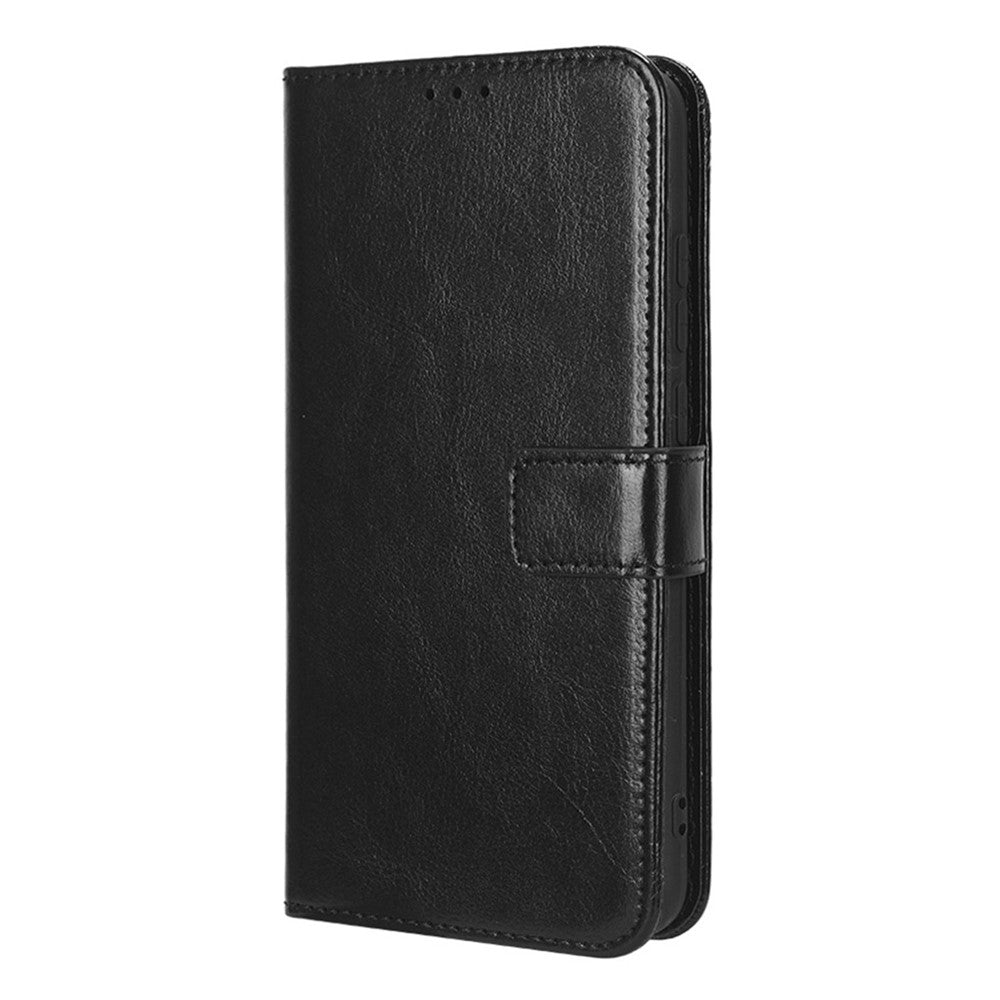 Fallsäkert mobilskal för Samsung Galaxy A04e 4G / F04 4G / M04 4G, Crazy Horse-textur, magnetiskt fällbart plånboksfodral i PU-läder med rem