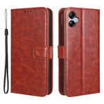 Fallsäkert mobilskal för Samsung Galaxy A04e 4G / F04 4G / M04 4G, Crazy Horse-textur, magnetiskt fällbart plånboksfodral i PU-läder med rem