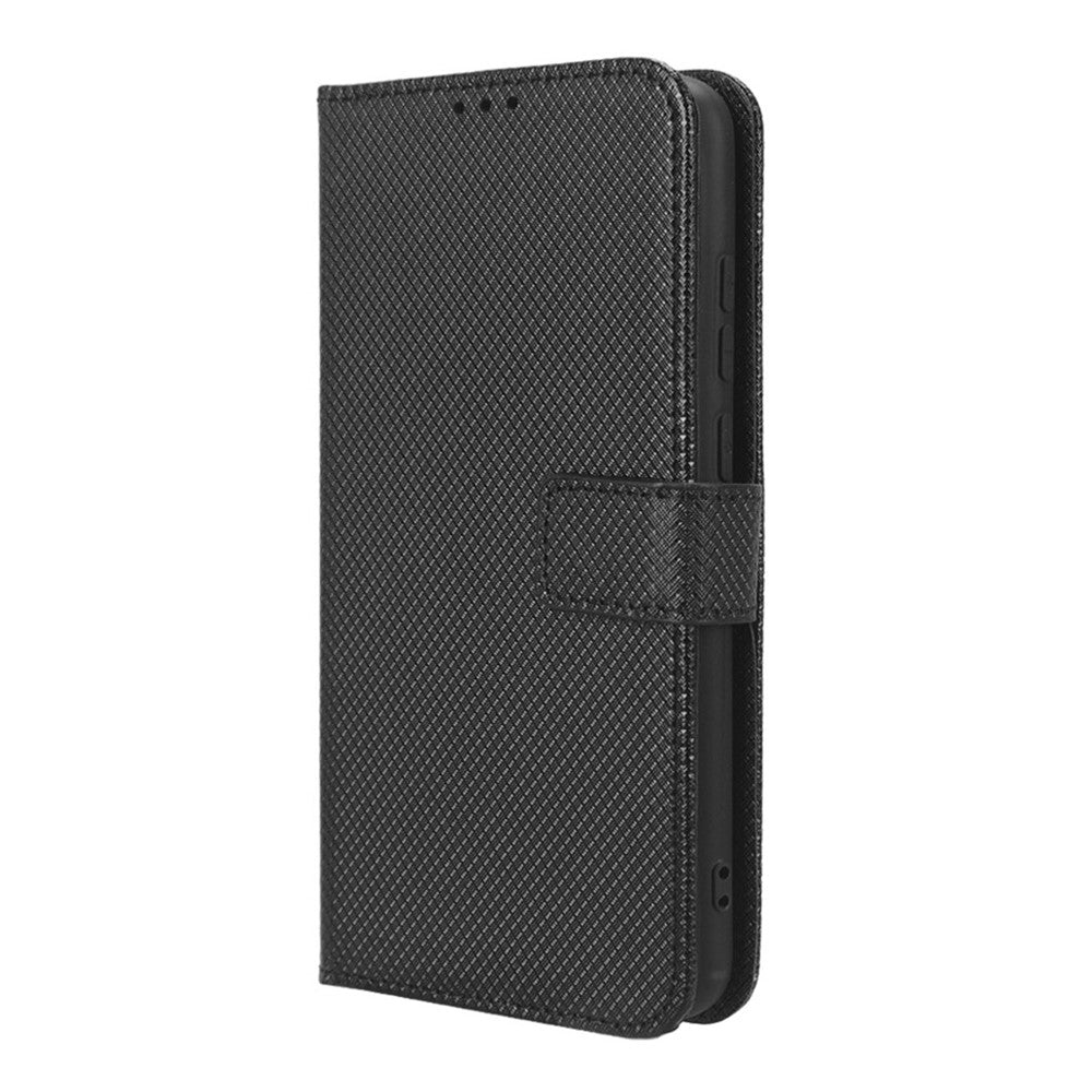 Til Samsung Galaxy A04e 4G / F04 4G / M04 4G Magnetisk Lukkebeskyttende Telefoncover Diamant Tekstur PU Læder Foldbart Stativ Flip Pung Telefoncover