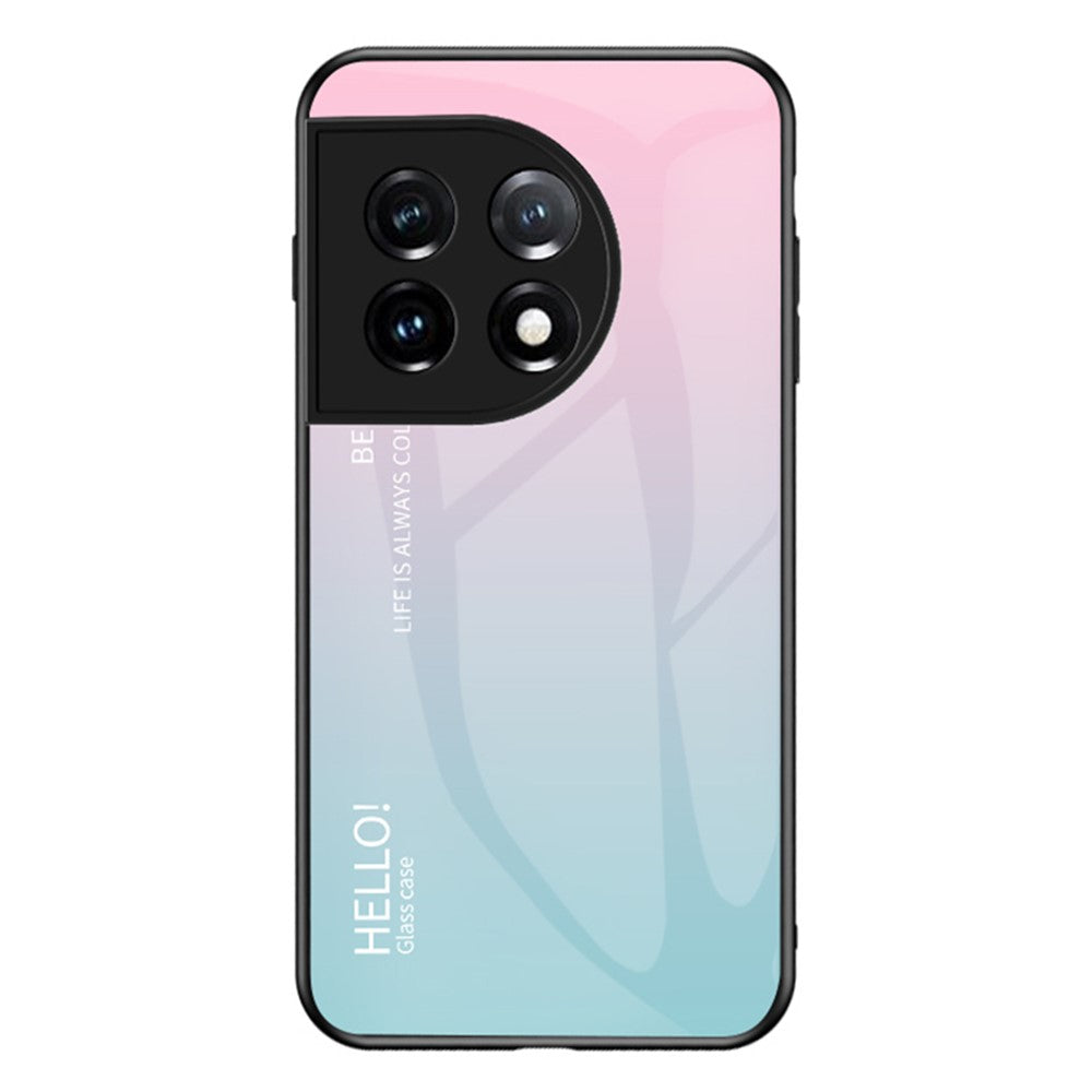 OnePlus 11 5G Gradient Color Phone Case Reptåligt Härdat Glas + PC Baksida TPU Ram Hybrid Skal