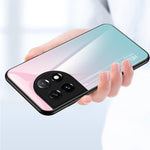OnePlus 11 5G Gradient Color Phone Case Reptåligt Härdat Glas + PC Baksida TPU Ram Hybrid Skal