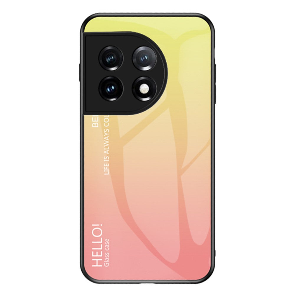 OnePlus 11 5G Gradient Color Phone Case Reptåligt Härdat Glas + PC Baksida TPU Ram Hybrid Skal