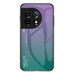 OnePlus 11 5G Gradient Color Phone Case Reptåligt Härdat Glas + PC Baksida TPU Ram Hybrid Skal