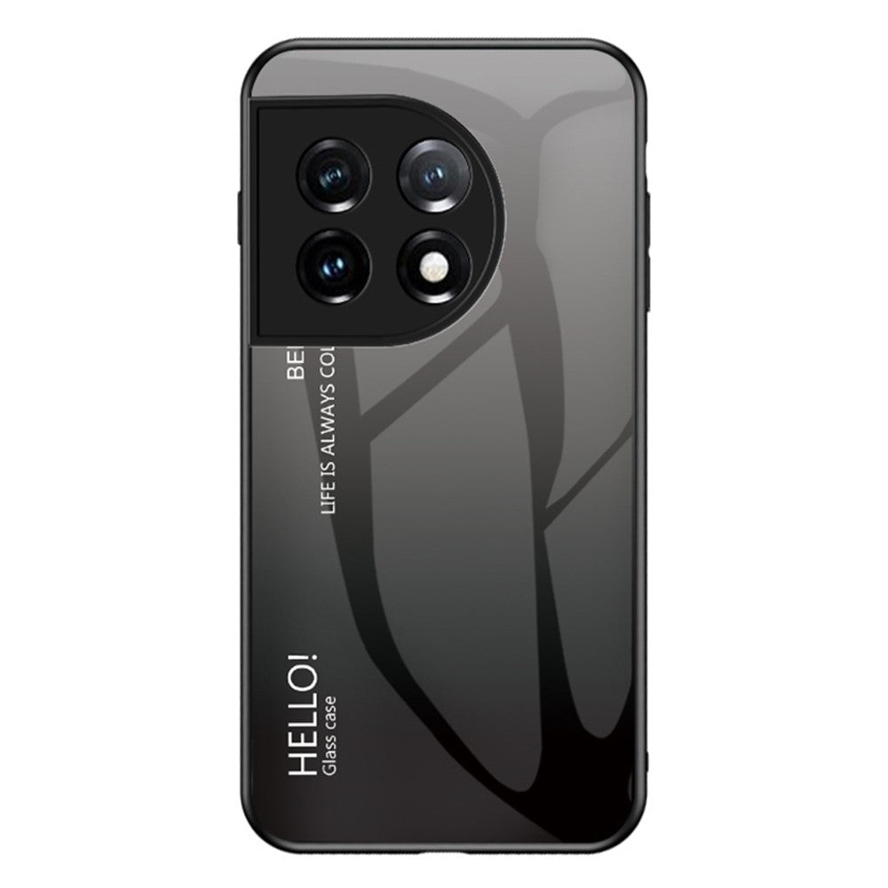 OnePlus 11 5G Gradient Color Phone Case Reptåligt Härdat Glas + PC Baksida TPU Ram Hybrid Skal