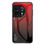 OnePlus 11 5G Gradient Color Phone Case Reptåligt Härdat Glas + PC Baksida TPU Ram Hybrid Skal