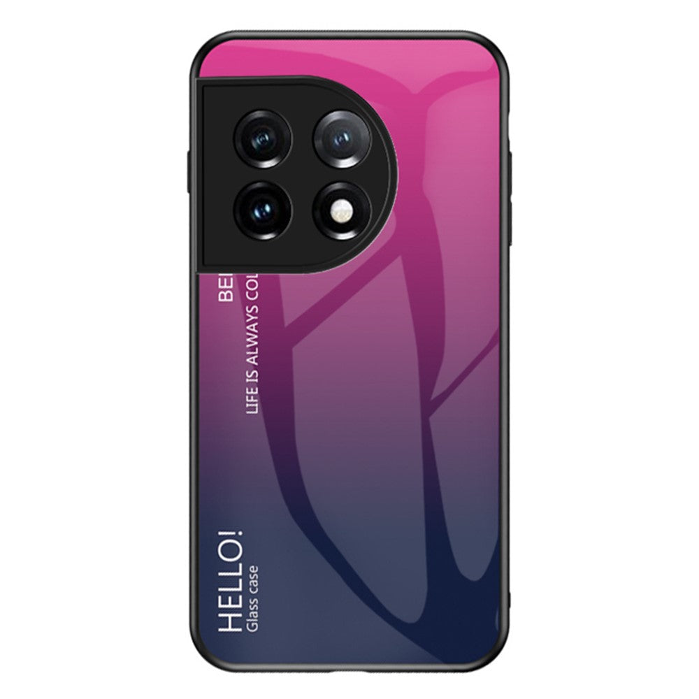 OnePlus 11 5G Gradient Color Phone Case Reptåligt Härdat Glas + PC Baksida TPU Ram Hybrid Skal