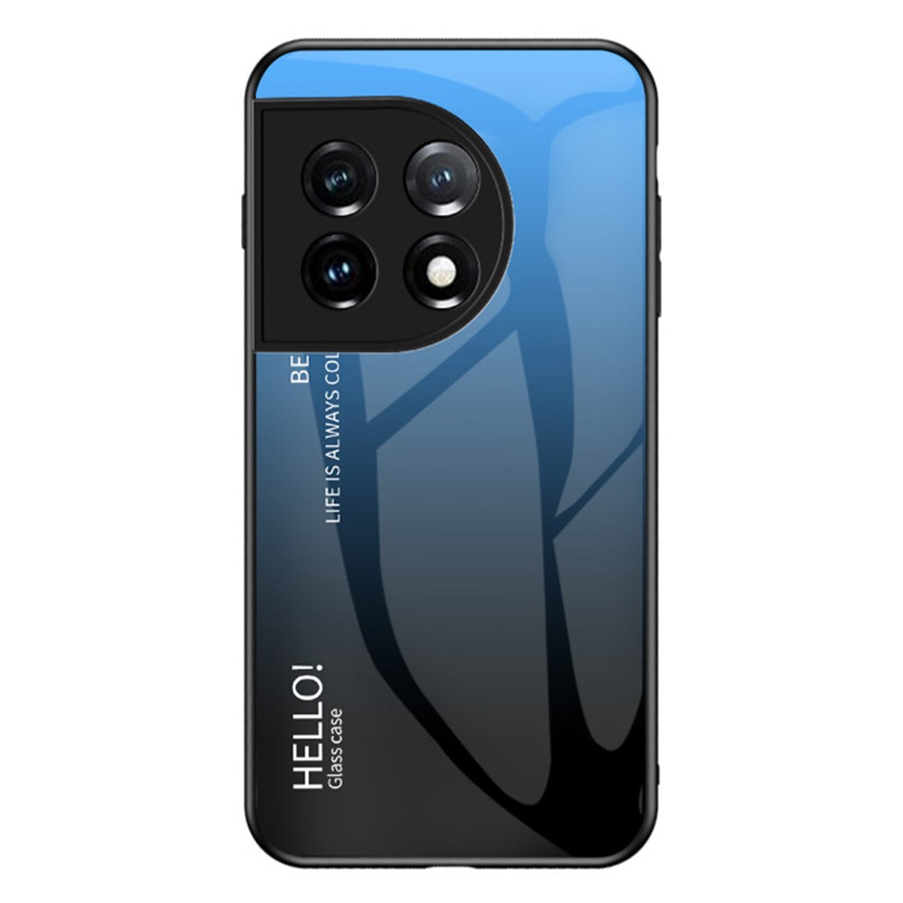 OnePlus 11 5G Gradient Color Phone Case Reptåligt Härdat Glas + PC Baksida TPU Ram Hybrid Skal
