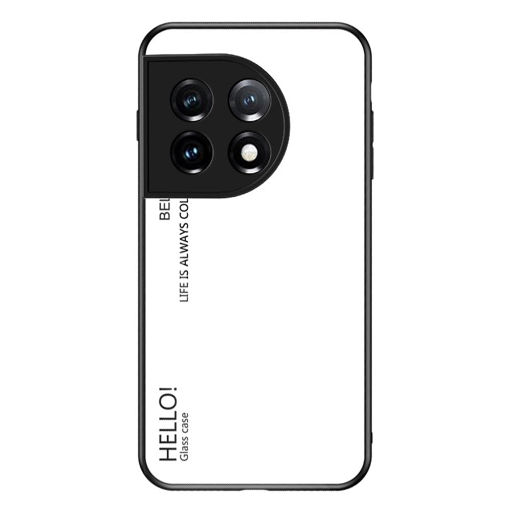 OnePlus 11 5G Gradient Color Phone Case Reptåligt Härdat Glas + PC Baksida TPU Ram Hybrid Skal