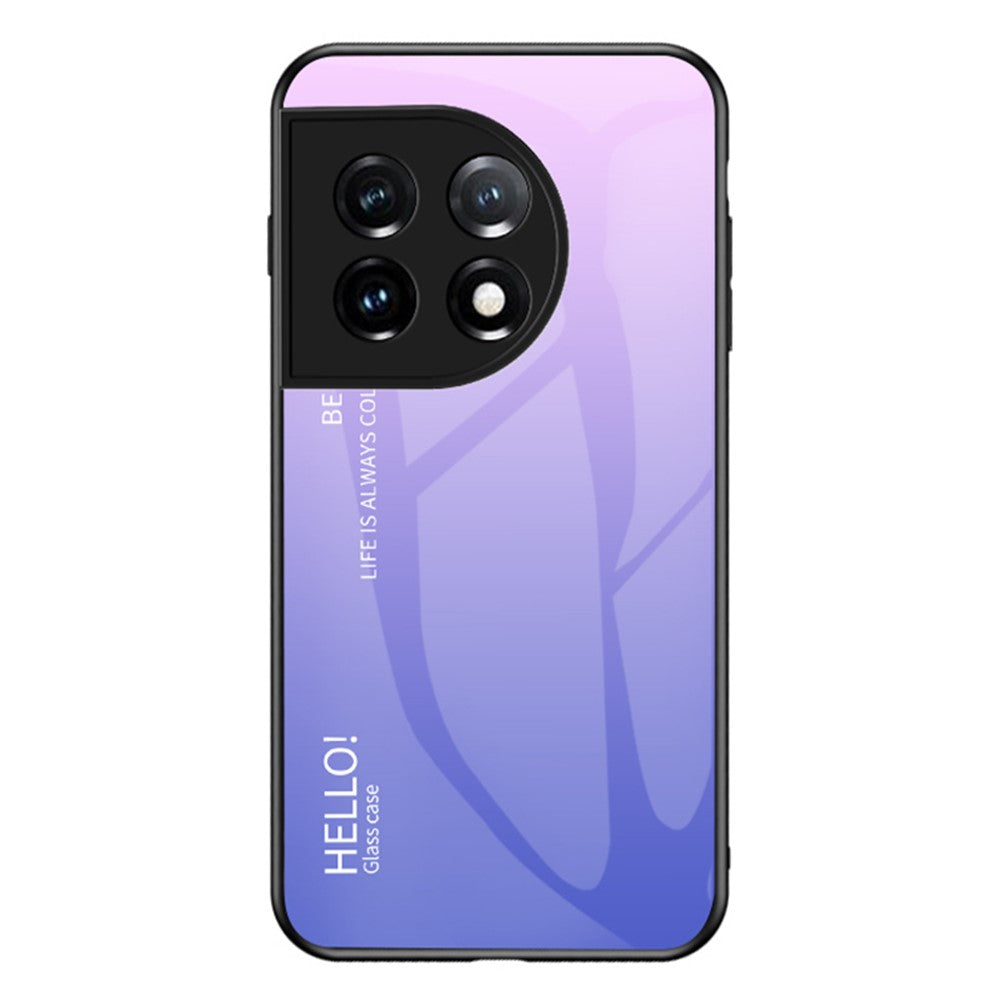 OnePlus 11 5G Gradient Color Phone Case Reptåligt Härdat Glas + PC Baksida TPU Ram Hybrid Skal