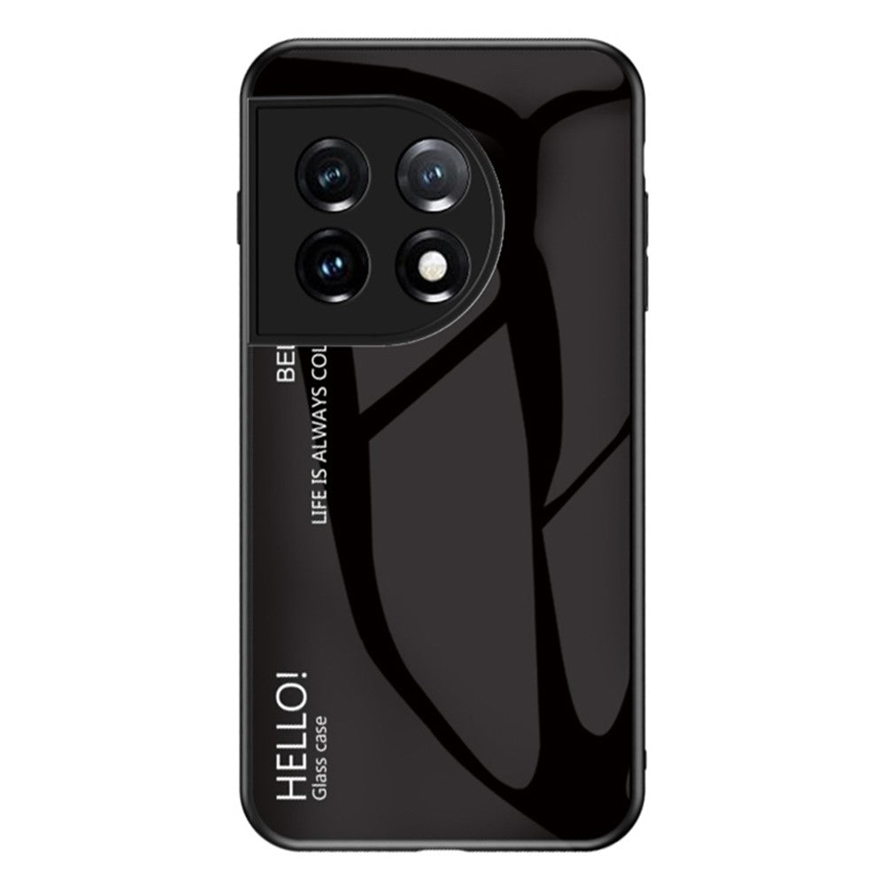 OnePlus 11 5G Gradient Color Phone Case Reptåligt Härdat Glas + PC Baksida TPU Ram Hybrid Skal