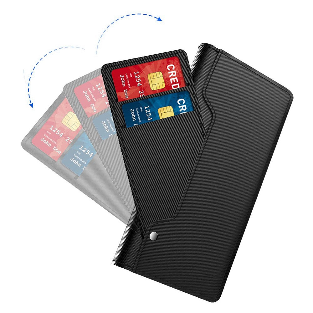 Fallskyddande mobilskal för OnePlus 11 5G, PU-läder+TPU vikbart stativ korthållare magnetiskt mobilskal med sminkspegel