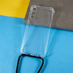 For Samsung Galaxy A54 5G Phone Back Cover HD Clear Four Corner Shock-absorbing Soft TPU Case with Lanyard