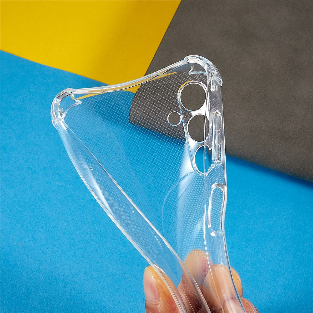 For Samsung Galaxy A54 5G Phone Back Cover HD Clear Four Corner Shock-absorbing Soft TPU Case with Lanyard