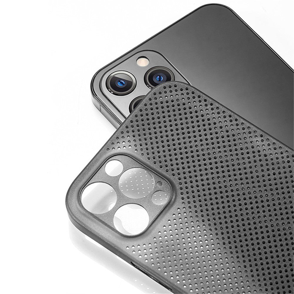 For iPhone 12 Pro Breathable Hollow Hole Heat Dissipation Mesh Back Cover Ultra Thin PP Phone Case