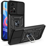For Xiaomi Redmi Note 11 Pro 5G (China) (MediaTek) / Note 11 Pro+ 5G Ring Kickstand TPU+PC Phone Case Slide Camera Protection Back Cover