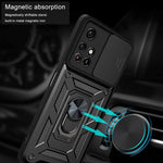 For Xiaomi Redmi Note 11 Pro 5G (China) (MediaTek) / Note 11 Pro+ 5G Ring Kickstand TPU+PC Phone Case Slide Camera Protection Back Cover