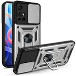 For Xiaomi Redmi Note 11 Pro 5G (China) (MediaTek) / Note 11 Pro+ 5G Ring Kickstand TPU+PC Phone Case Slide Camera Protection Back Cover
